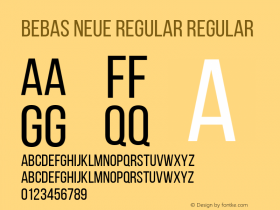 Bebas Neue Regular Regular Version 001.003 Font Sample