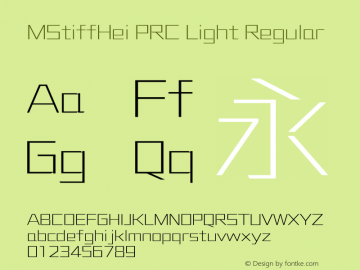 MStiffHei PRC Light Regular Version 1.00图片样张