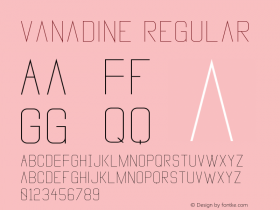 Vanadine Regular Version 1.00 January 17, 2014, initial release图片样张