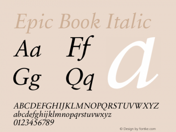 Epic Book Italic Unknown图片样张