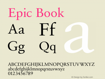 Epic Book Unknown Font Sample