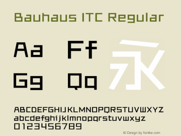 Bauhaus ITC Regular Version 1.20图片样张