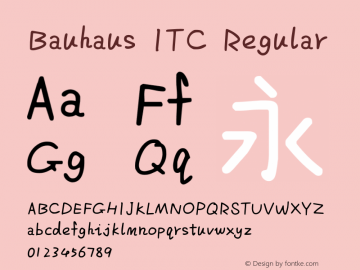 Bauhaus ITC Regular Version 1.20 Font Sample