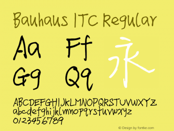 Bauhaus ITC Regular Version 1.20图片样张