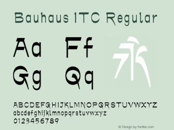 Bauhaus ITC Regular Version 1.20图片样张