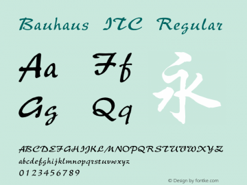 Bauhaus ITC Regular Version 1.20 Font Sample