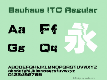 Bauhaus ITC Regular Version 1.20 Font Sample