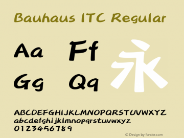 Bauhaus ITC Regular Version 1.20 Font Sample