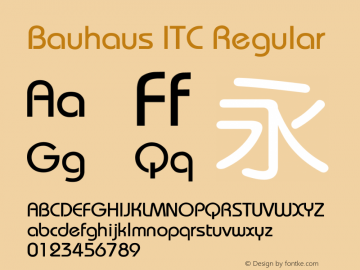 Bauhaus ITC Regular Version 1.20 Font Sample