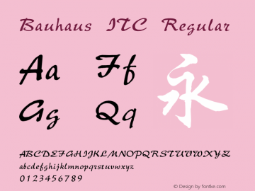 Bauhaus ITC Regular Version 1.20 Font Sample