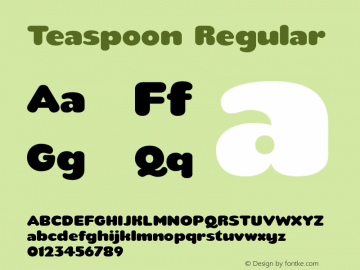Teaspoon Regular 1.5 April 2008 Font Sample