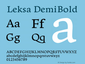 Leksa DemiBold Version 1.000 2008 initial release; Fonts for Free; vk.com/fontsforfree Font Sample