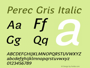 Perec Gris Italic Version 1.000图片样张