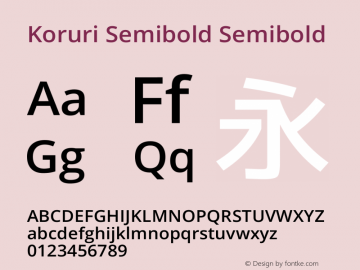 Koruri Semibold Semibold Koruri-20140319 Font Sample