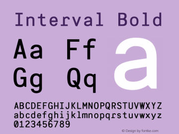 Interval Bold 1.000 Font Sample
