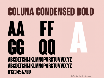 Coluna Condensed Bold Version 1.000 Font Sample