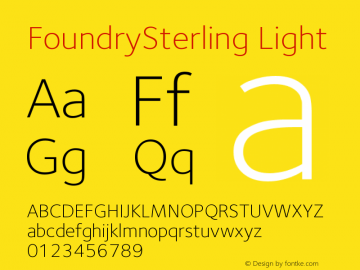 FoundrySterling Light Version 001.000图片样张