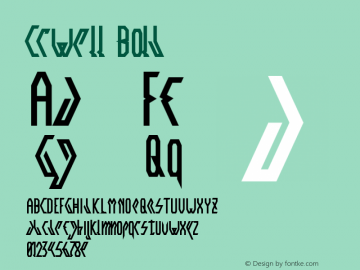 Crwell Bold Unknown Font Sample