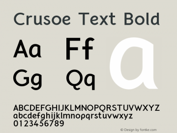 Crusoe Text Bold Version 3.000;PS 001.001;hotconv 1.0.56 Font Sample