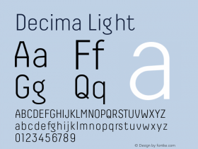 Decima Light 1.000 Font Sample