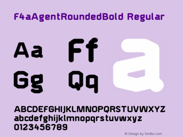 F4aAgentRoundedBold Regular Version 1.0 Font Sample