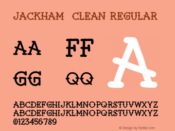 Jackham  Clean Regular Unknown Font Sample