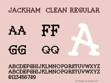 Jackham  Clean Regular Version 1.0 Font Sample