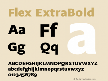 Flex ExtraBold 1.0; pdf-x uazero; Font Sample