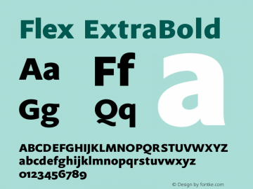 Flex ExtraBold 1.0; pdf-x uazero; Font Sample