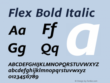 Flex Bold Italic 1.0; pdf-x uazero; Font Sample