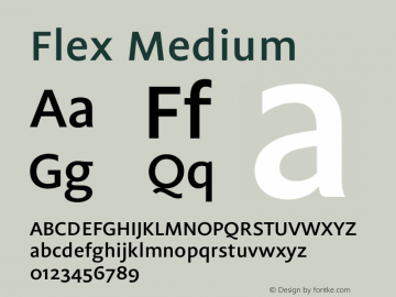 Flex Medium 1.0; pdf-x uazero; Font Sample