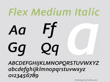 Flex Medium Italic 1.0; pdf-x uazero; Font Sample