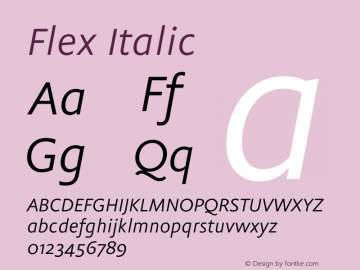 Flex Italic 1.0; pdf-x uazero; Font Sample