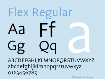 Flex Regular 1.0; pdf-x uazero; Font Sample