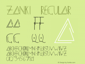 ZANKI Regular Unknown Font Sample