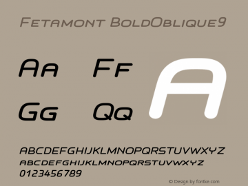 Fetamont BoldOblique9 Version 1.5图片样张