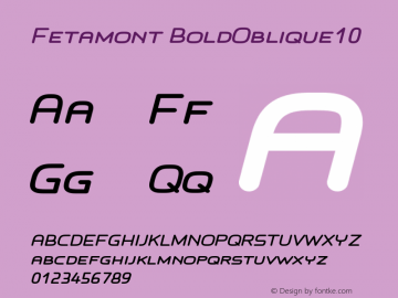 Fetamont BoldOblique10 Version 1.5图片样张