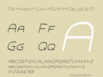 Fetamont LightScriptOblique10 Version 1.5图片样张