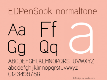 EDPenSook normaltone Version 1.1 Font Sample