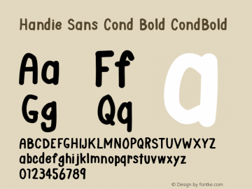 Handie Sans Cond Bold CondBold Version 001.000图片样张