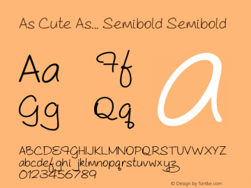 As Cute As... Semibold Semibold Version 1.000图片样张