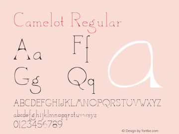 Camelot Regular Altsys Fontographer 3.5  7/6/93 Font Sample