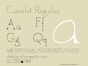 Camelot Regular Altsys Fontographer 3.5  8/26/92 Font Sample