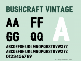 Bushcraft vintage Version 1.000 Font Sample