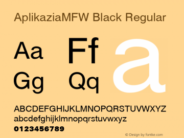 AplikaziaMFW Black Regular Version 1.000 Font Sample