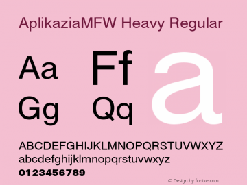 AplikaziaMFW Heavy Regular Version 1.000 Font Sample