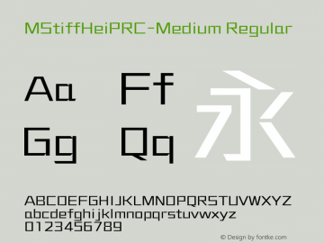 MStiffHeiPRC-Medium Regular Version 1.00 Font Sample