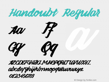 Handoubt Regular Unknown Font Sample