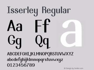 Isserley Regular Version 2.1 Font Sample