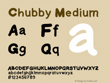 Chubby Medium Version 001.000 Font Sample